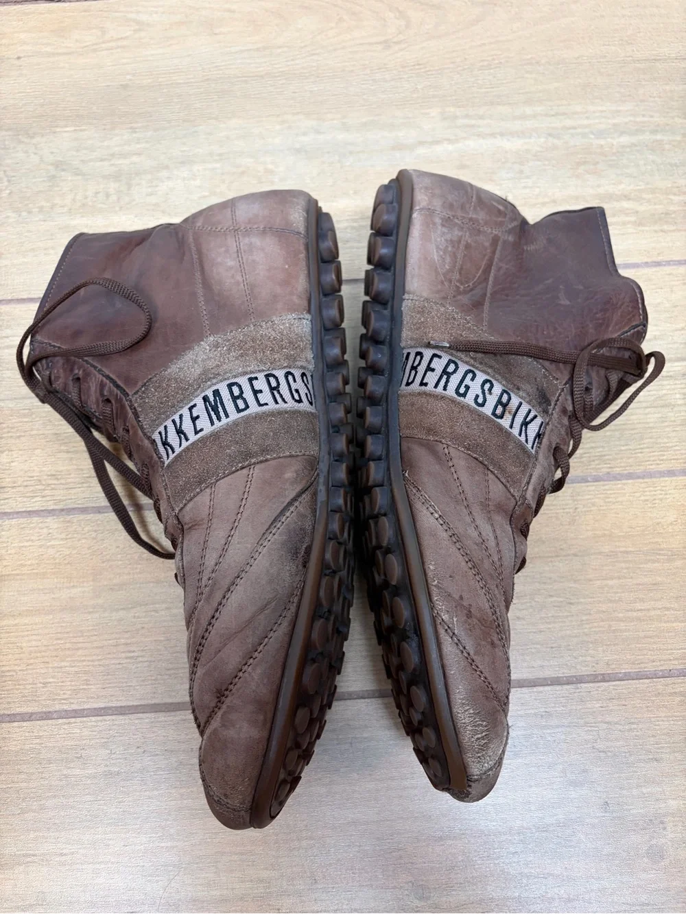 Dirk Bikkembergs Leather Soccer Herrenschuhe High Top Trainers Mens EU 45